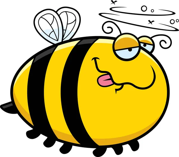 Karikatur betrunkener Biene — Stockvektor