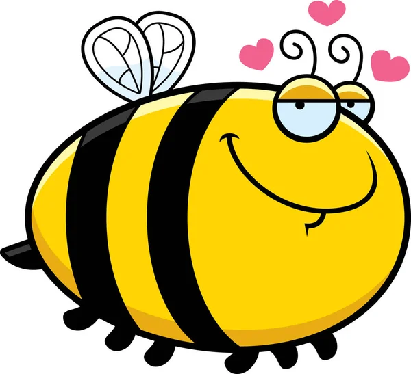 Cartoon Bee in Love — Stock Vector