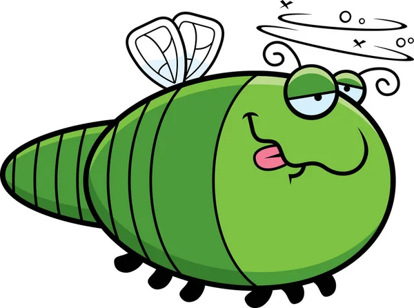 Dragonfly borracho de dibujos animados — Archivo Imágenes Vectoriales