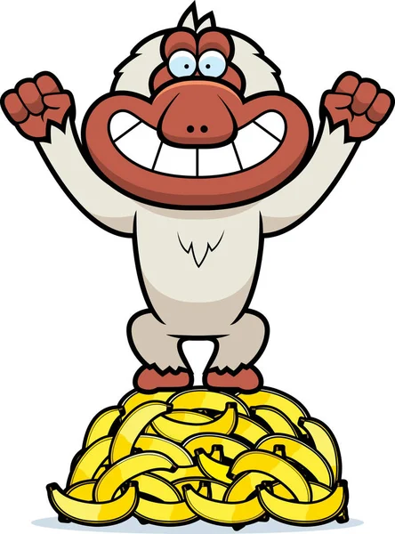 Caricature Macaque Bananes — Image vectorielle