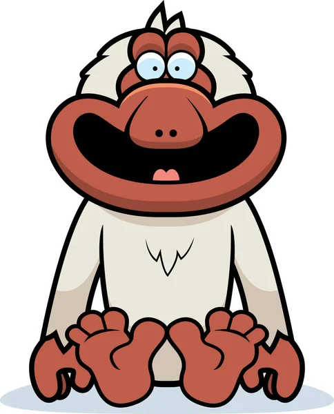 Cartoon makaak vergadering — Stockvector