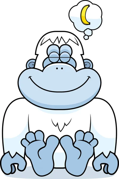 Cartoon Yeti Sognando — Vettoriale Stock