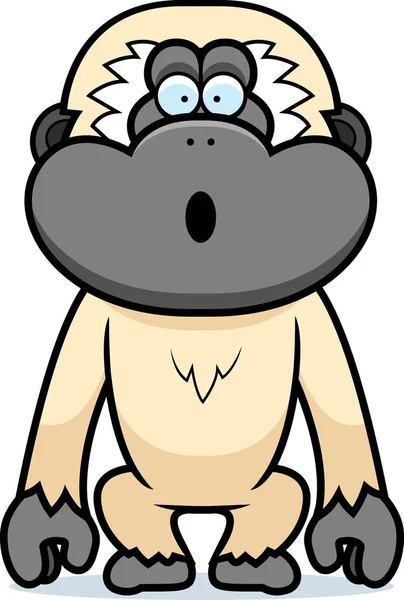 Cartoon Gibbon Surprised — Stock Vector