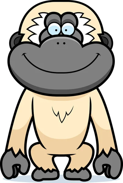 Dibujos animados Gibbon sonriendo — Archivo Imágenes Vectoriales
