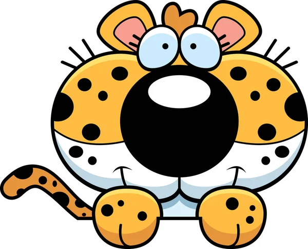 Dibujos animados Leopard Peeking — Vector de stock