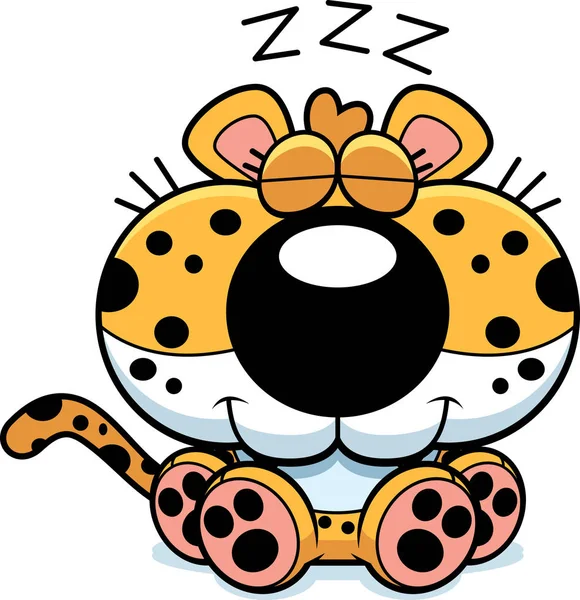 Cartoon Leopard siesta — Vector de stock