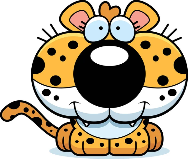 Leopardo de dibujos animados sonriendo — Archivo Imágenes Vectoriales