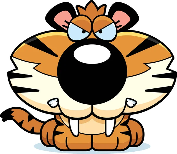 Kardfogú tigris dühös — Stock Vector