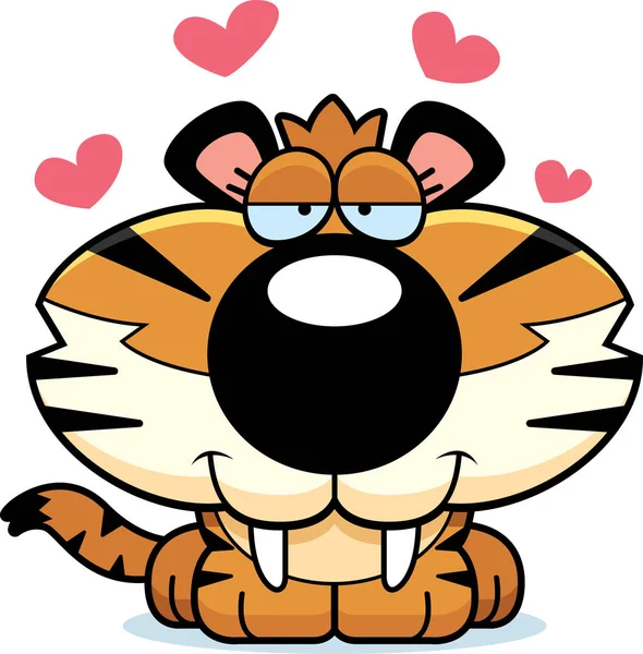 Amor tigre dientes de sable — Vector de stock