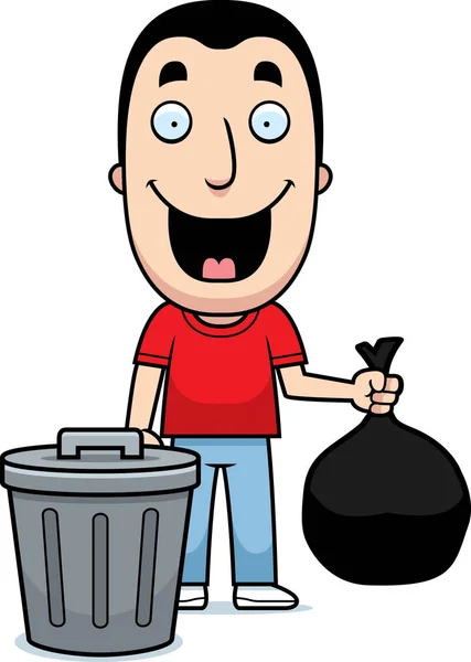 Basura de hombre de dibujos animados — Vector de stock