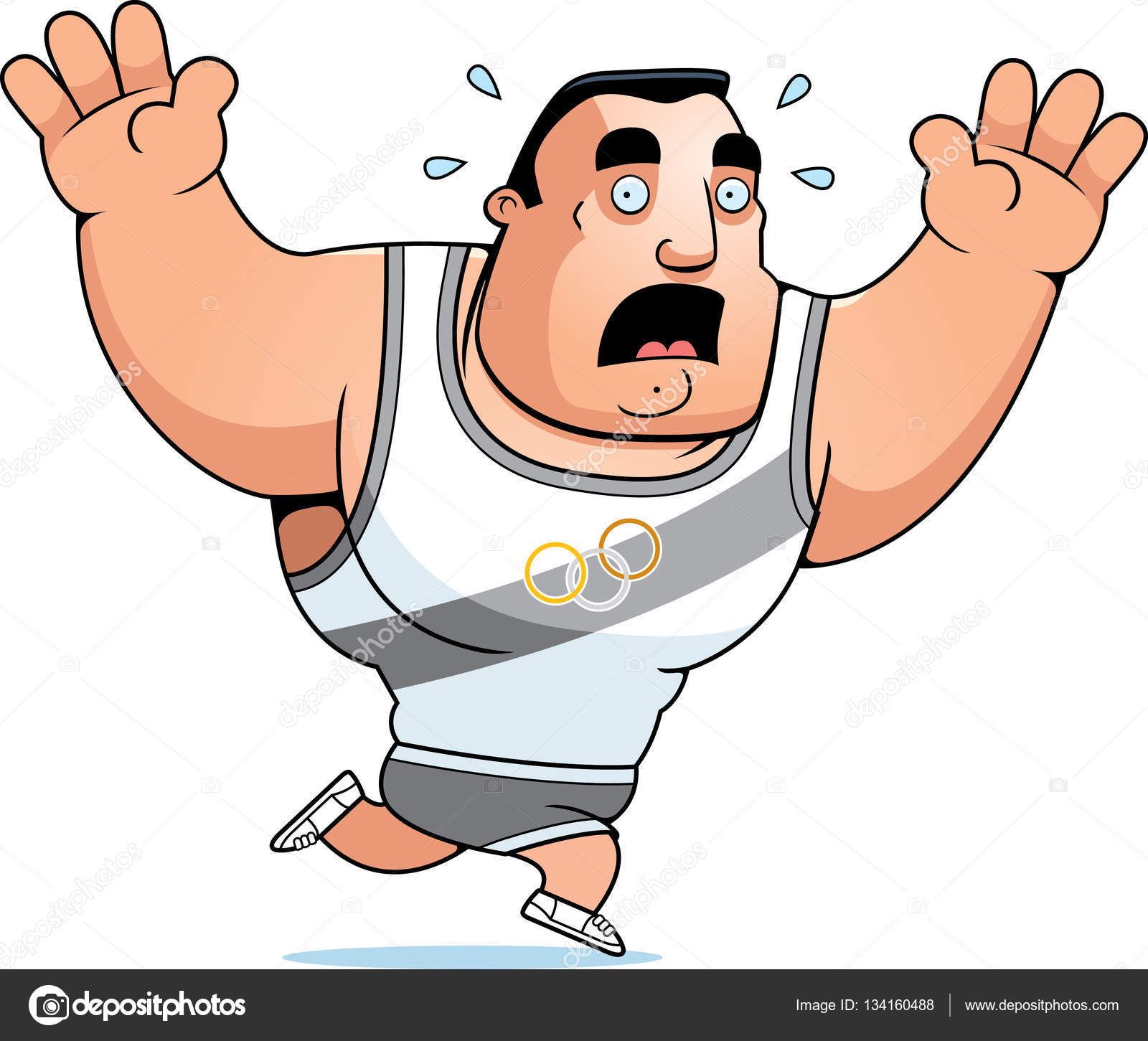 Cartoon Olympic Athlete Panic Stock Vector Image by ©cthoman 134160488