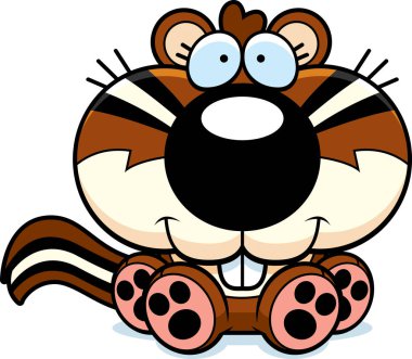 Çizgi film sincap oturan