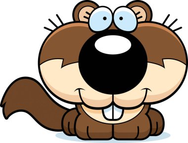 Çizgi film sincap gülümseyen