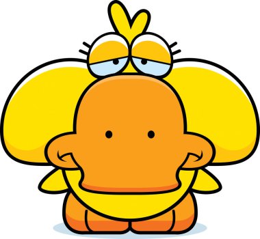 Çizgi film üzgün ördek yavrusu