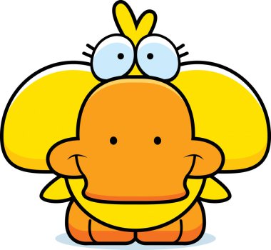 Gülümseyen karikatür ördek yavrusu