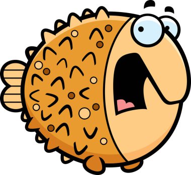 Korkmuş karikatür Pufferfish