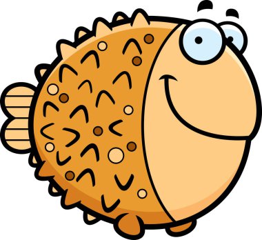 Çizgi film Pufferfish gülümseyen