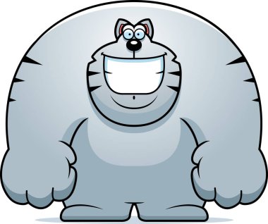 Gülümseyen karikatür kedi