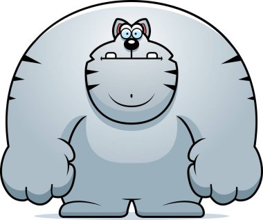 Karikatür kedi ayakta