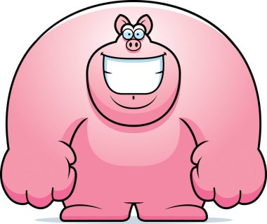 Çizgi film domuz gülümseyen