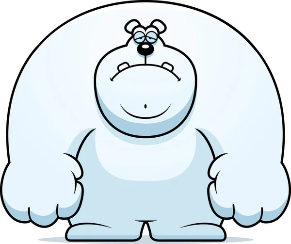 Triste oso oso polar de dibujos animados — Archivo Imágenes Vectoriales