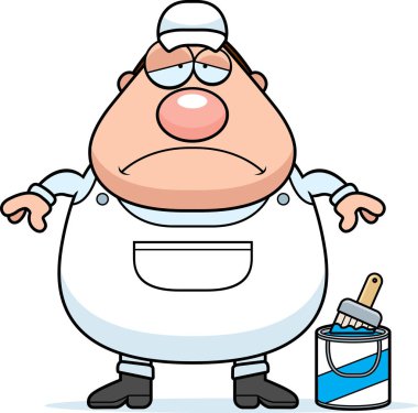 Üzgün çizgi film ressam