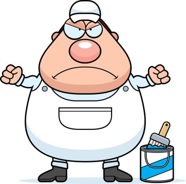 Kızgın çizgi film ressam