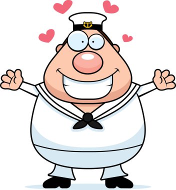 Çizgi film denizci kucaklama