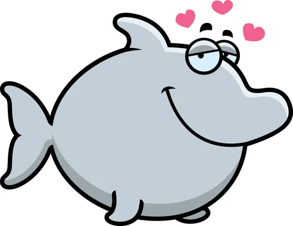 Kreslené Dolphin v lásce — Stockový vektor