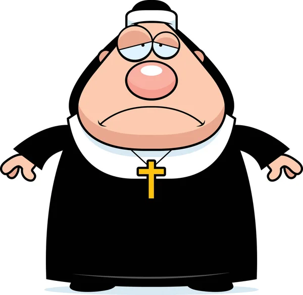 Triste caricature nonne — Image vectorielle