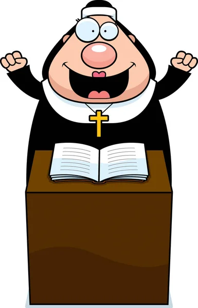 Cartoon Nun Sermon — Stock Vector