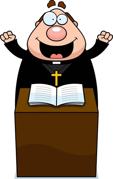 Cartoon Priest Sermon — Stock Vector