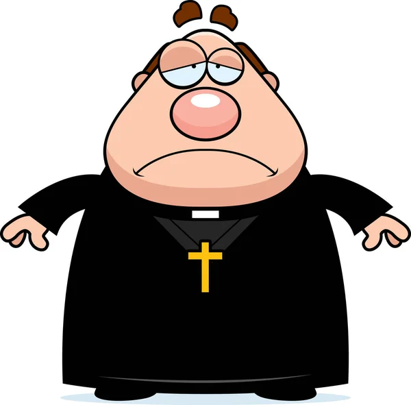 Triste prêtre de bande dessinée — Image vectorielle