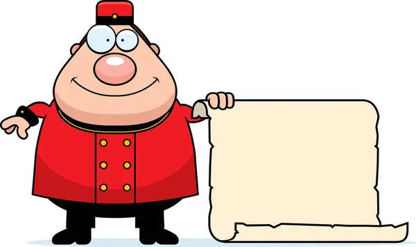 Cartoon Bellhop segno — Vettoriale Stock