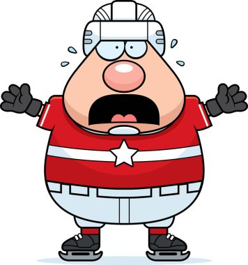 Korkmuş karikatür hokey oyuncusu