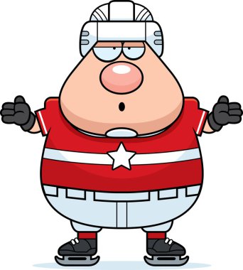 Karışık çizgi film hokey oyuncusu