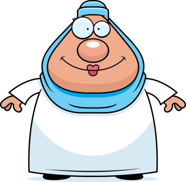 Gülümseyen karikatür Müslüman