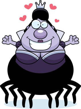 Çizgi film örümcek Kraliçe kucaklama