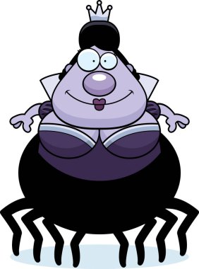 Gülümseyen karikatür örümcek Kraliçe
