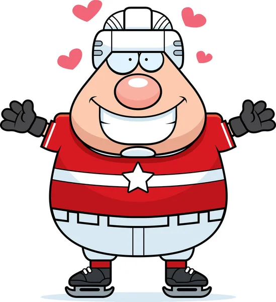 Çizgi film hokey oyuncu kucaklama