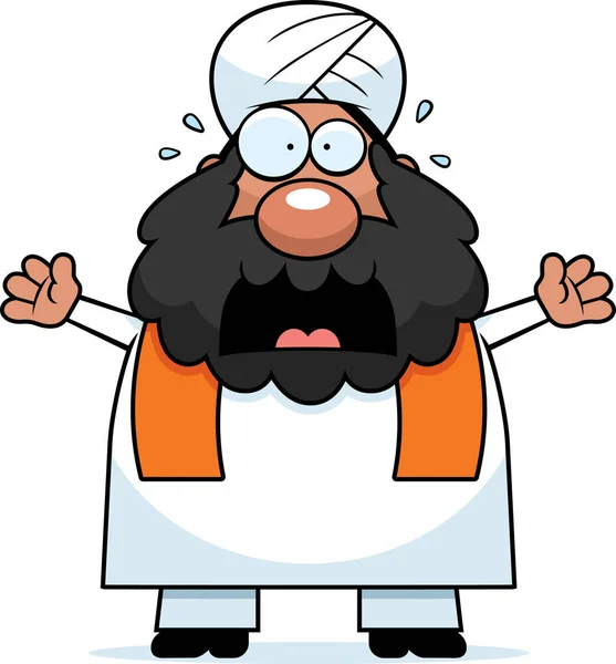 Cartone animato spaventato Sikh — Vettoriale Stock
