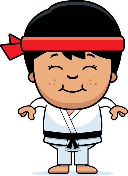 Lachende Cartoon Karate Kid — Stockvector