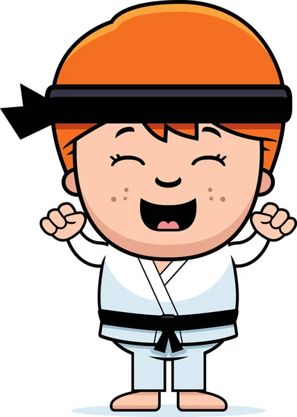 Cartoon-Karate-Kids feiern — Stockvektor