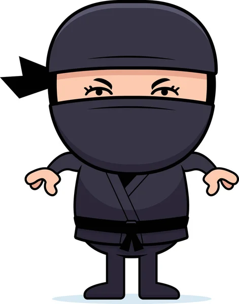 Angry Cartoon Little Ninja — Stock Vector