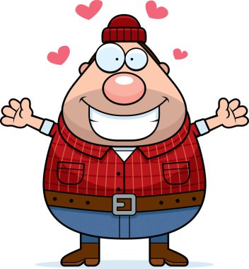 Çizgi film oduncu kucaklama