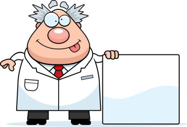 Çizgi film çılgın bilim adamı işaret