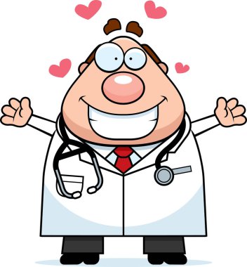 Çizgi film doktor kucaklama