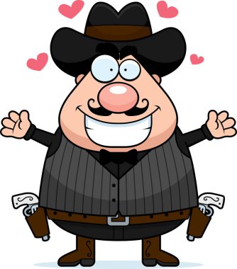 Çizgi film Gunfighter kucaklama