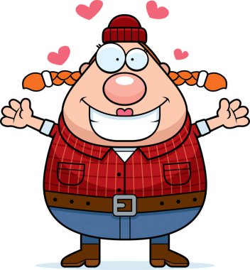 Çizgi film oduncu kucaklama