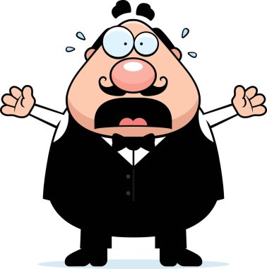 Korkmuş karikatür garson